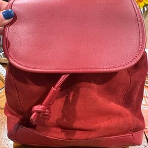 LL bean suede  Red Women's Backpack bag